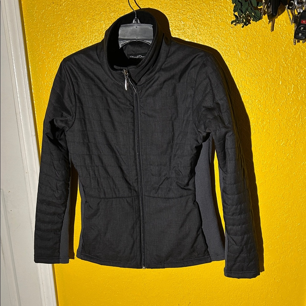 Women's Black Quilted Zip-Up Puffer Jacket